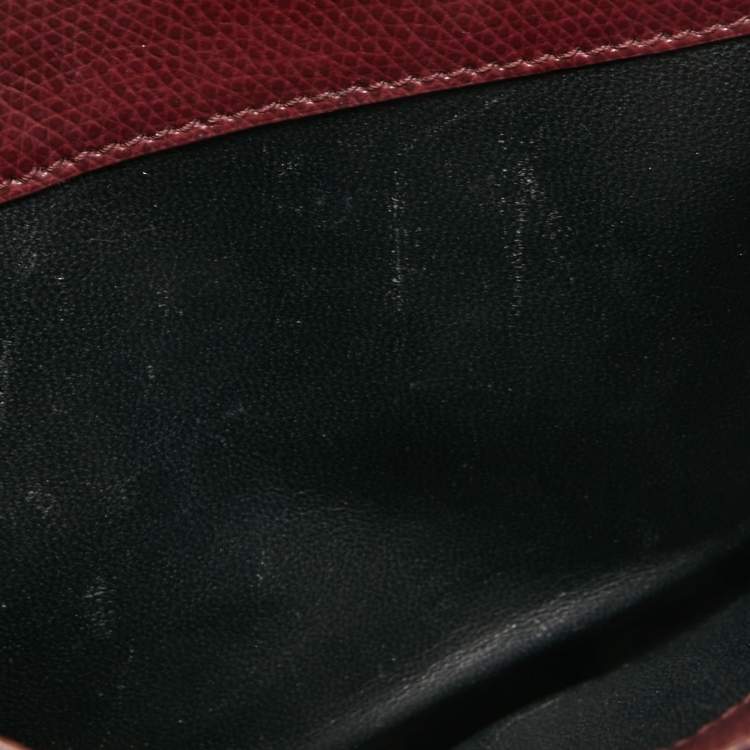 Pre Owned Saint Laurent Burgundy Leather Medium Monogram Universite Shoulder Bag
