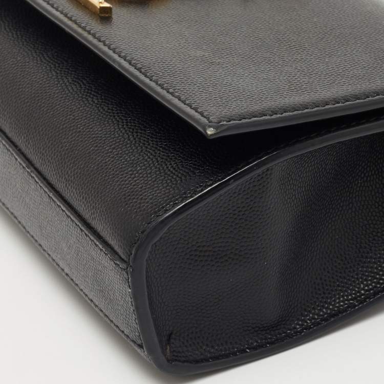 Pre Owned Saint Laurent Black Leather Small Kate Chain Bag