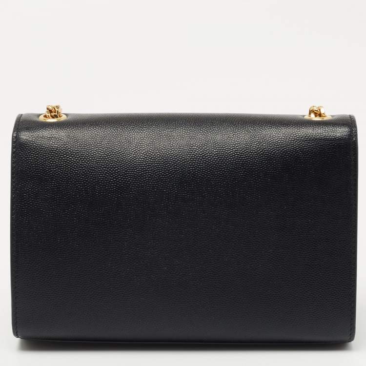 Pre Owned Saint Laurent Black Leather Small Kate Chain Bag