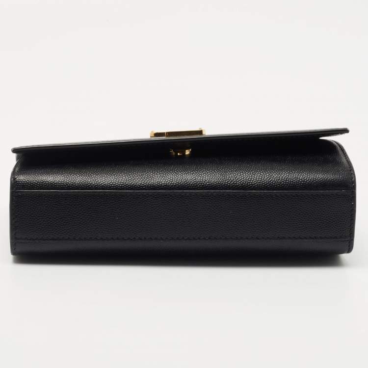 Pre Owned Saint Laurent Black Leather Small Kate Chain Bag