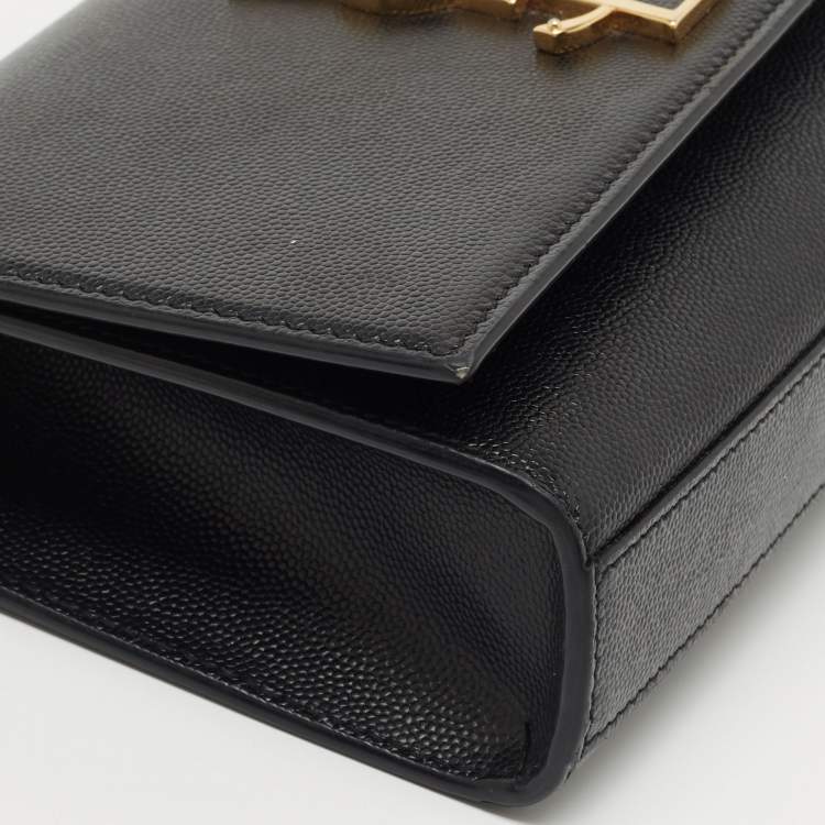 Pre Owned Saint Laurent Black Leather Small Kate Chain Bag