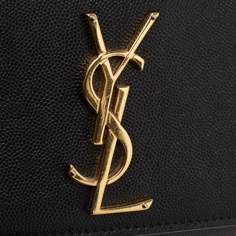 Pre Owned Saint Laurent Black Leather Small Kate Chain Bag