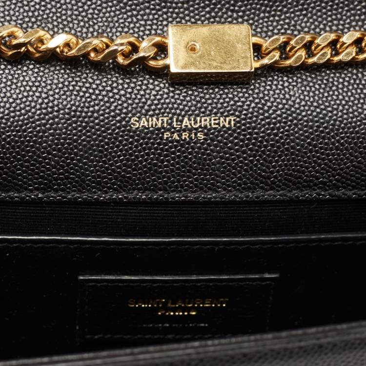 Pre Owned Saint Laurent Black Leather Small Kate Chain Bag
