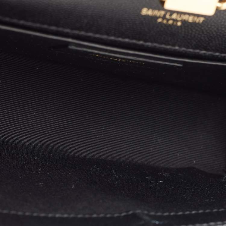 Pre Owned Saint Laurent Black Leather Small Kate Chain Bag