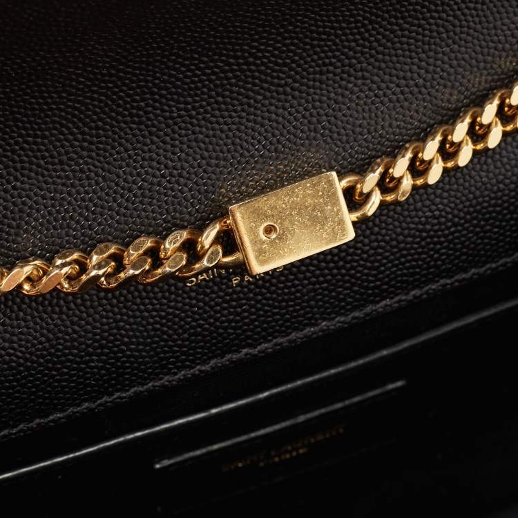 Pre Owned Saint Laurent Black Leather Small Kate Chain Bag