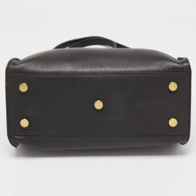 Pre Owned Saint Laurent Black Leather Ligne Y Cabas Bag