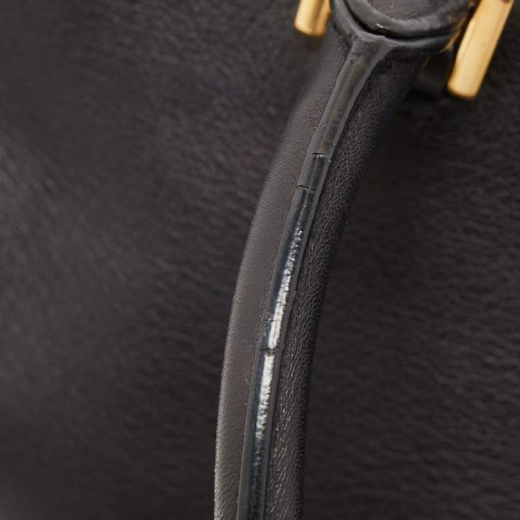 Pre Owned Saint Laurent Black Leather Ligne Y Cabas Bag