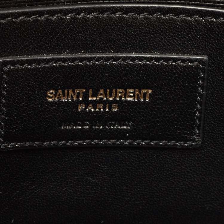 Pre Owned Saint Laurent Beige Leather Monogram Kate Chain Shoulder Bag