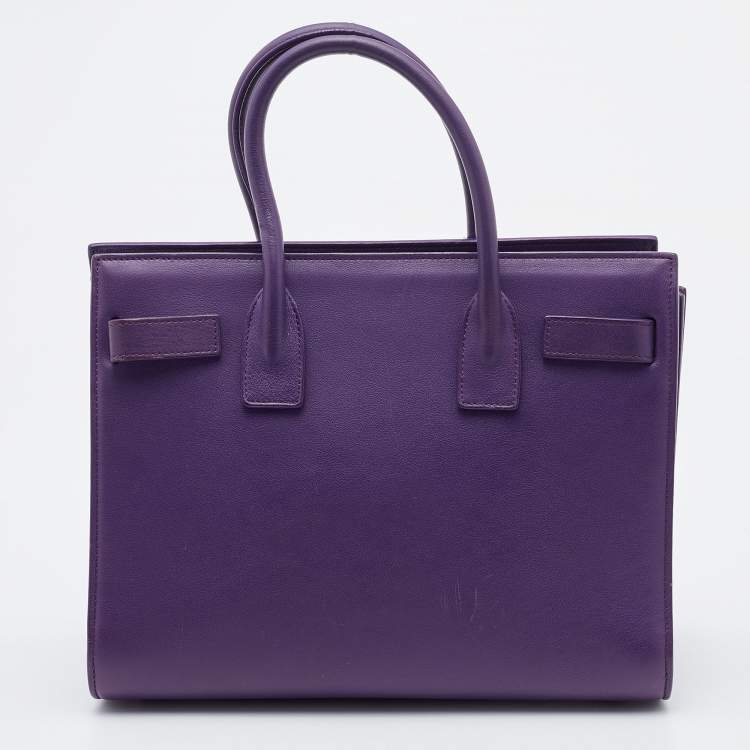 مملوكة مسبقًا Saint Laurent Purple Leather Small Classic Sac De Jour Tote