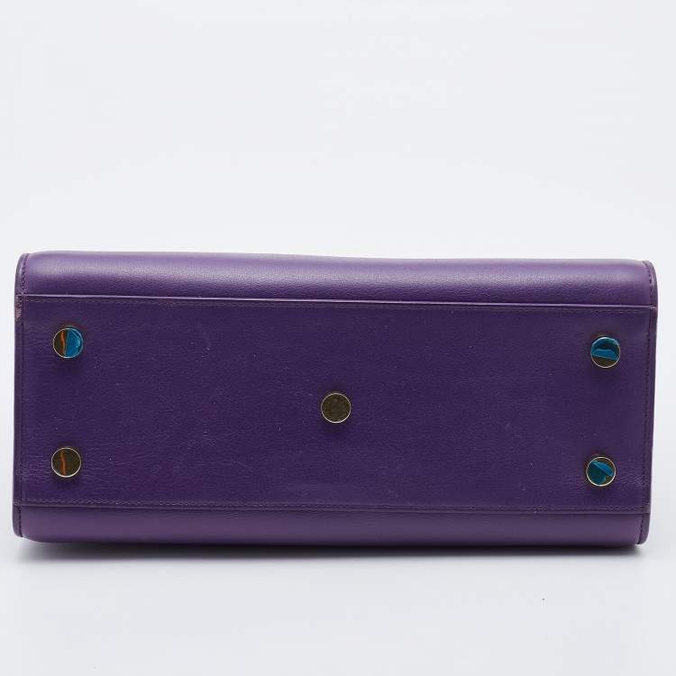 مملوكة مسبقًا Saint Laurent Purple Leather Small Classic Sac De Jour Tote