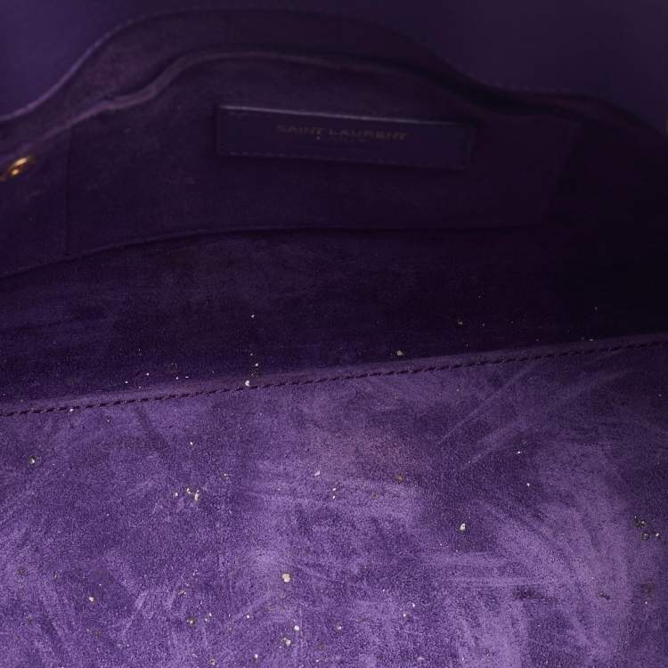 مملوكة مسبقًا Saint Laurent Purple Leather Small Classic Sac De Jour Tote