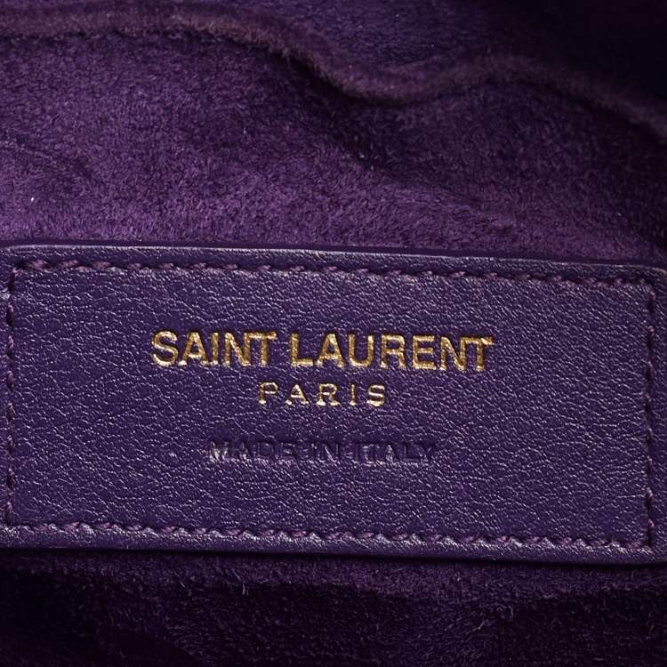 مملوكة مسبقًا Saint Laurent Purple Leather Small Classic Sac De Jour Tote