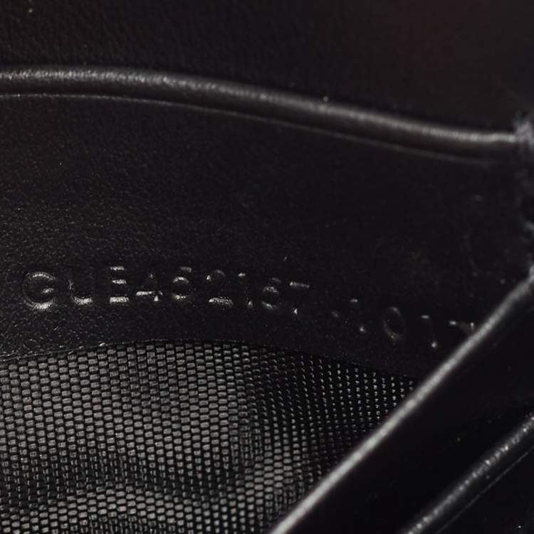 Pre Owned Saint Laurent Black Croc Embossed Leather Sunset Wallet On Chain