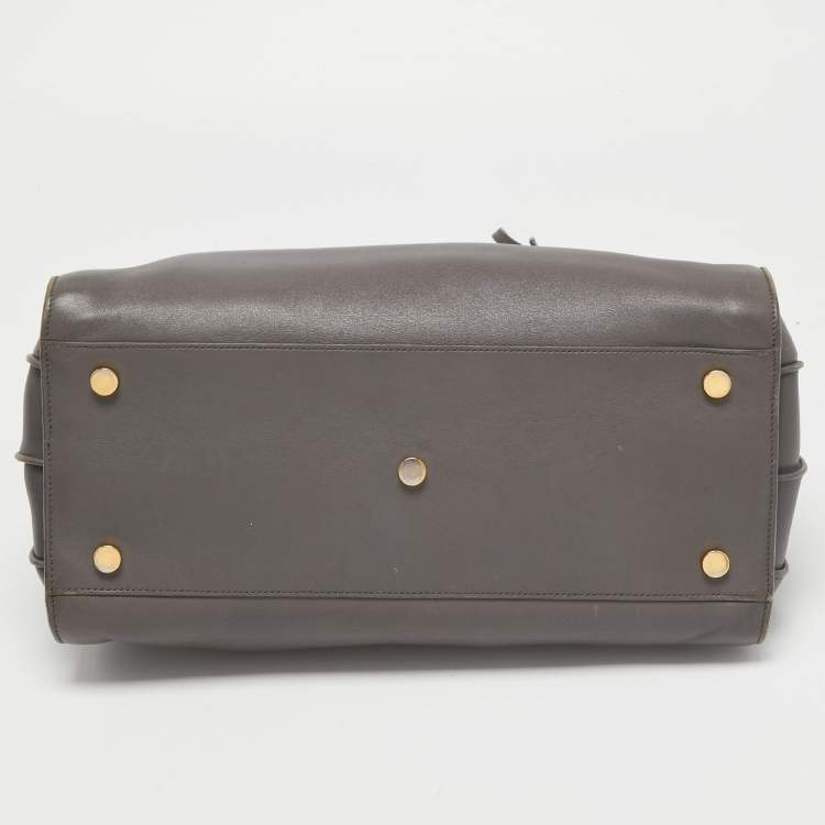 Pre Owned Saint Laurent Grey Leather Small Classic Sac De Jour Tote