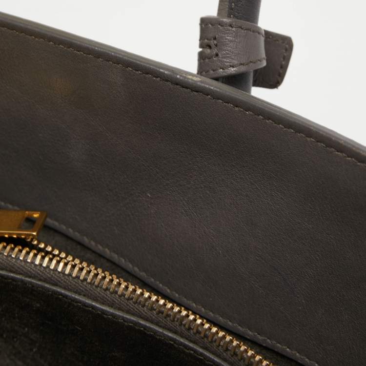 Pre Owned Saint Laurent Grey Leather Small Classic Sac De Jour Tote
