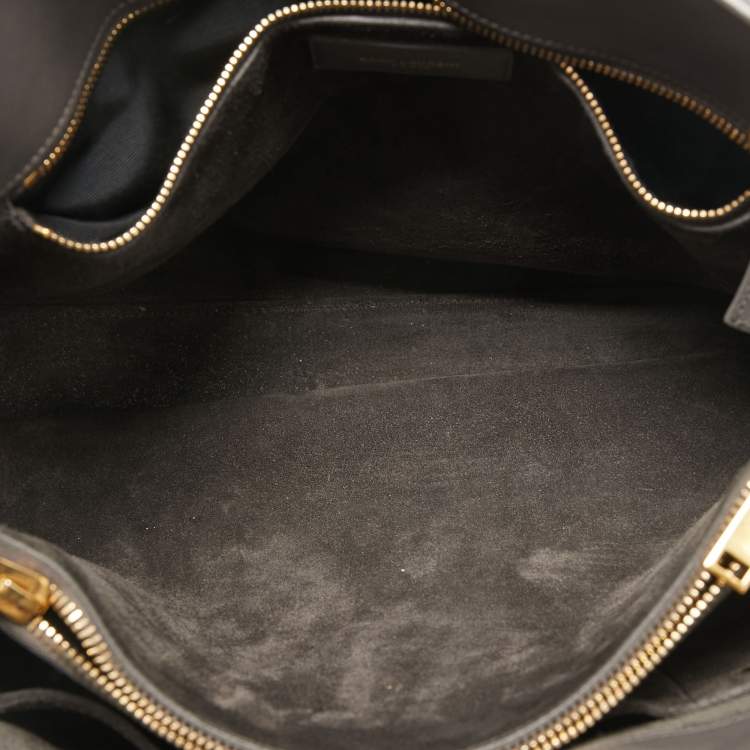 Pre Owned Saint Laurent Grey Leather Small Classic Sac De Jour Tote