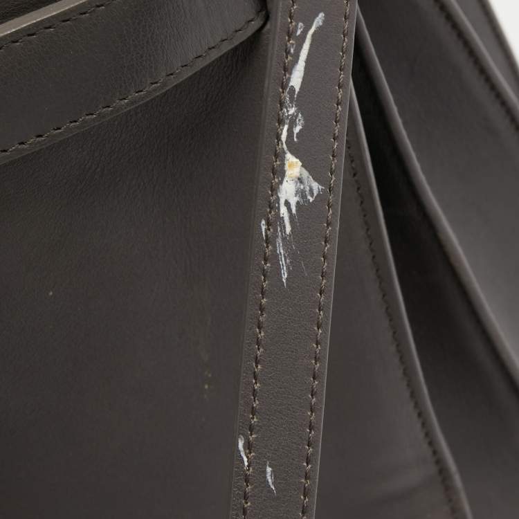 Pre Owned Saint Laurent Grey Leather Small Classic Sac De Jour Tote