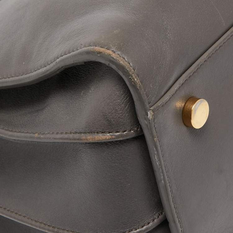 Pre Owned Saint Laurent Grey Leather Small Classic Sac De Jour Tote
