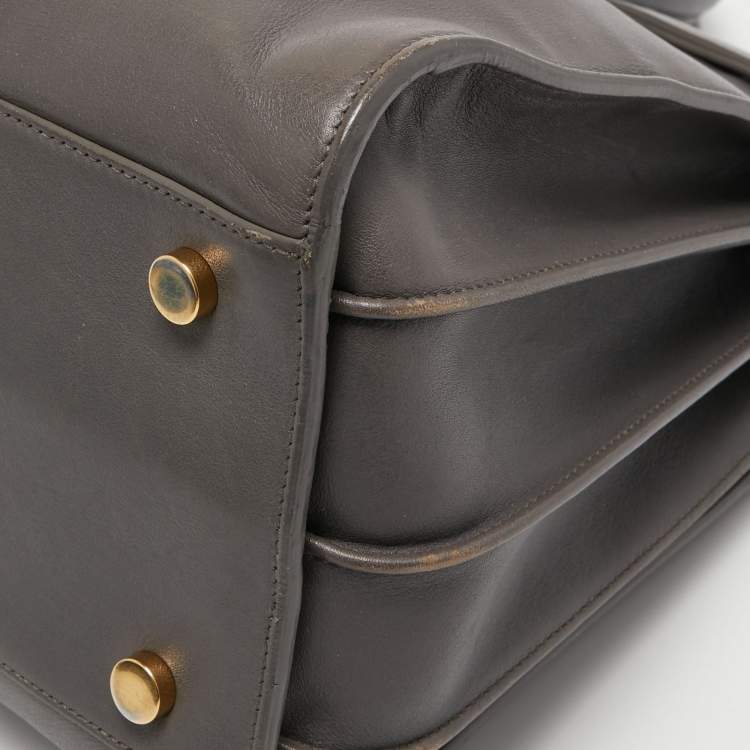 Pre Owned Saint Laurent Grey Leather Small Classic Sac De Jour Tote