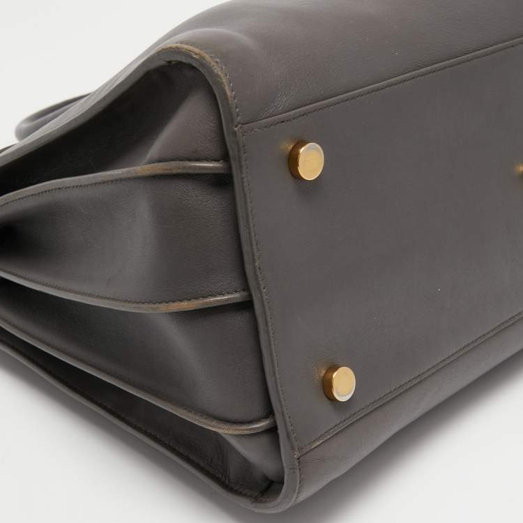 Pre Owned Saint Laurent Grey Leather Small Classic Sac De Jour Tote
