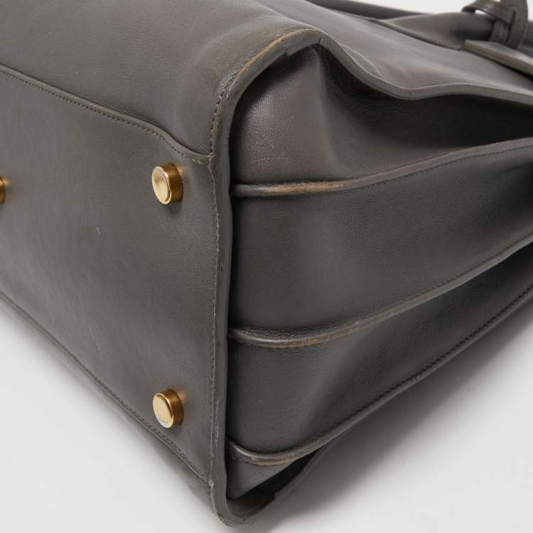 Pre Owned Saint Laurent Grey Leather Small Classic Sac De Jour Tote