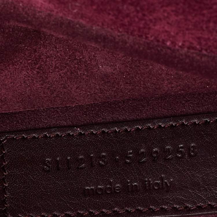 Pre Owned Saint Laurent Burgundy Leather Y-Ligne Clutch