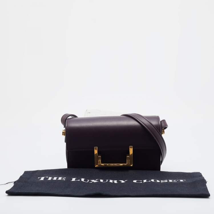Pre Owned Saint Laurent Burgundy Leather Small Lulu Shoulder Bag