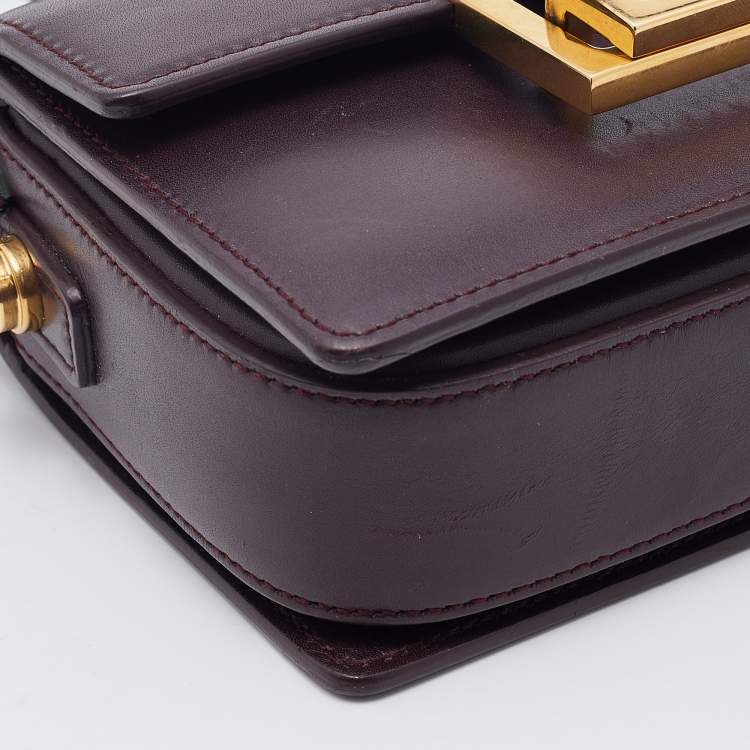 Pre Owned Saint Laurent Burgundy Leather Small Lulu Shoulder Bag