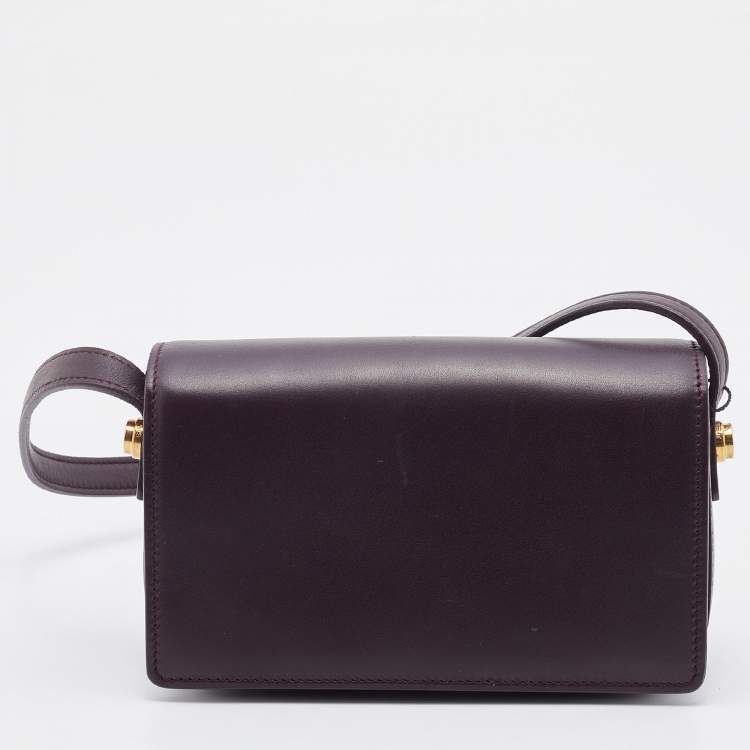 Pre Owned Saint Laurent Burgundy Leather Small Lulu Shoulder Bag