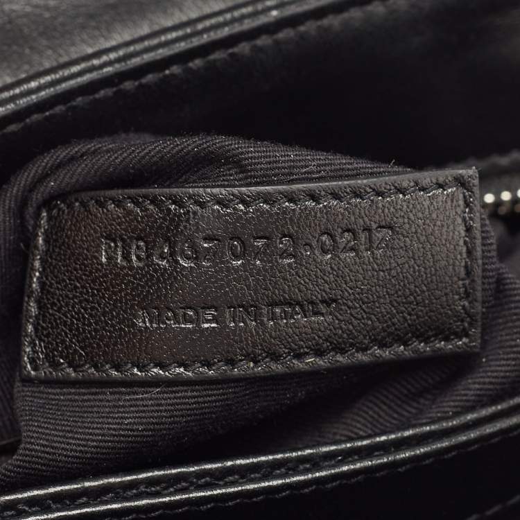 Pre Owned Saint Laurent Black Matelassé Leather Toy Loulou Crossbody Bag