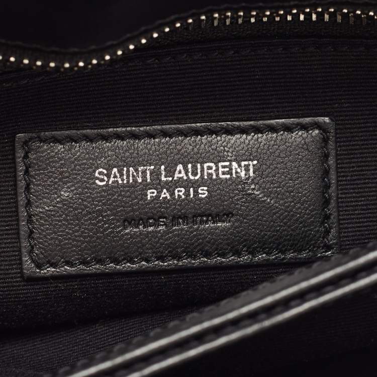 Pre Owned Saint Laurent Black Matelassé Leather Toy Loulou Crossbody Bag