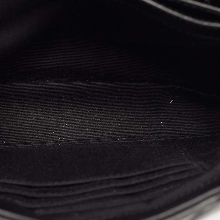 Pre Owned Saint Laurent Black Matelassé Leather Toy Loulou Crossbody Bag
