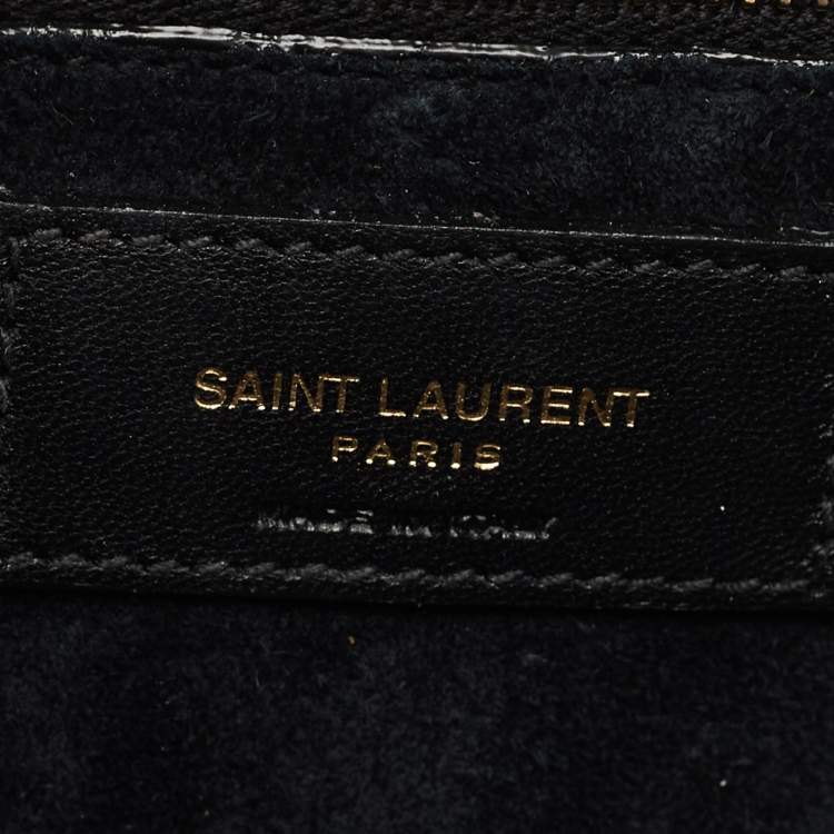 Pre Owned Saint Laurent Black Patent Leather LE 5 À 7 Shoulder Bag
