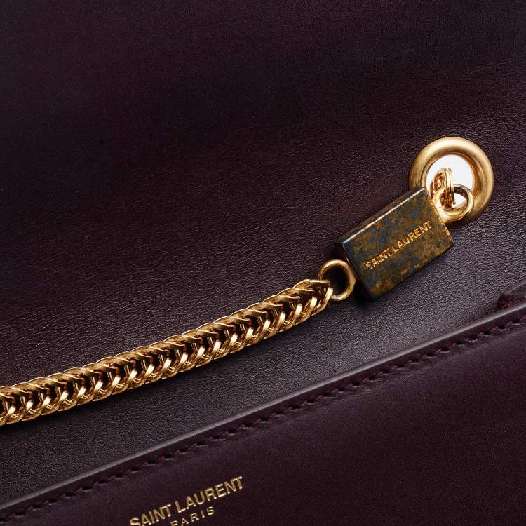 Pre Owned Saint Laurent Burgundy Leather Betty Chain Shoulder Bag