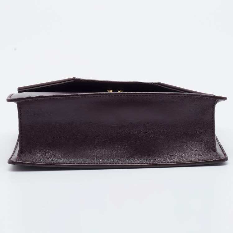 Pre Owned Saint Laurent Burgundy Leather Betty Chain Shoulder Bag