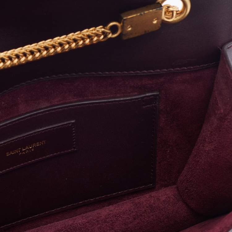 Pre Owned Saint Laurent Burgundy Leather Betty Chain Shoulder Bag