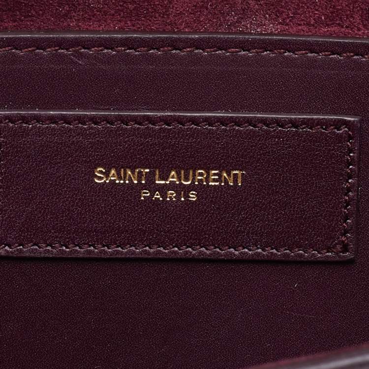 Pre Owned Saint Laurent Burgundy Leather Betty Chain Shoulder Bag