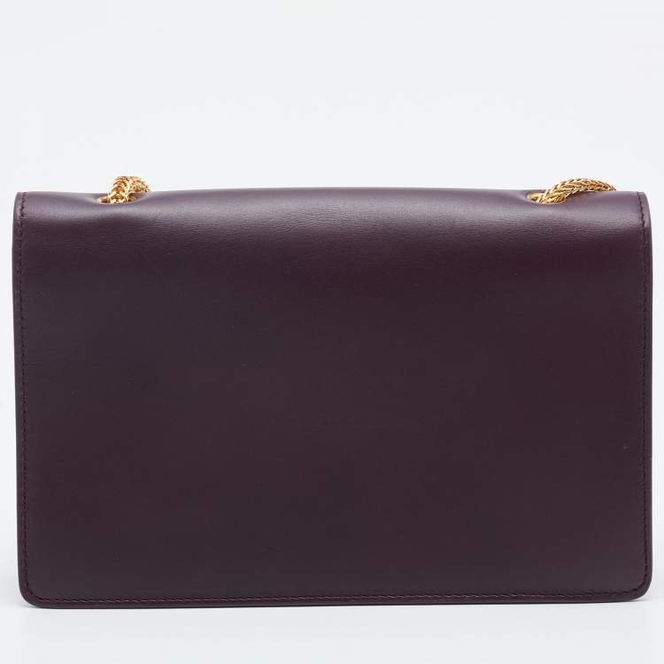 Pre Owned Saint Laurent Burgundy Leather Betty Chain Shoulder Bag