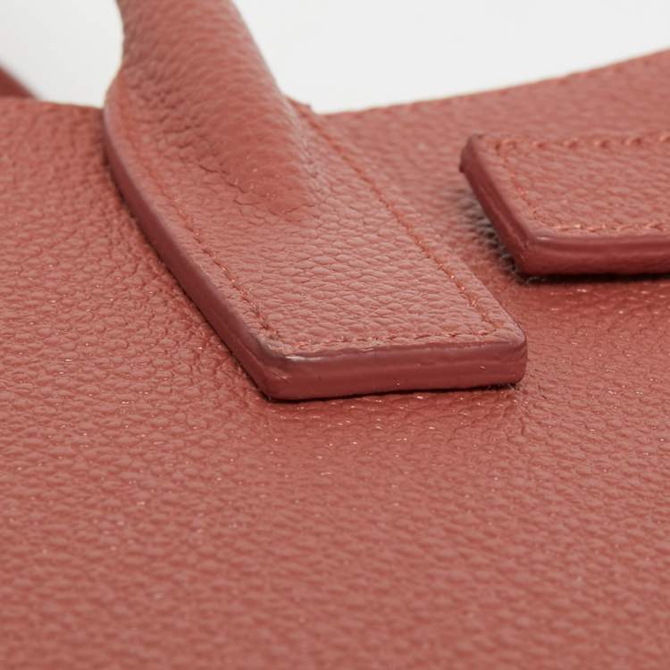 مملوكة مسبقًا Saint Laurent Mystic Rose Leather Nano Classic Sac De Jour Tote