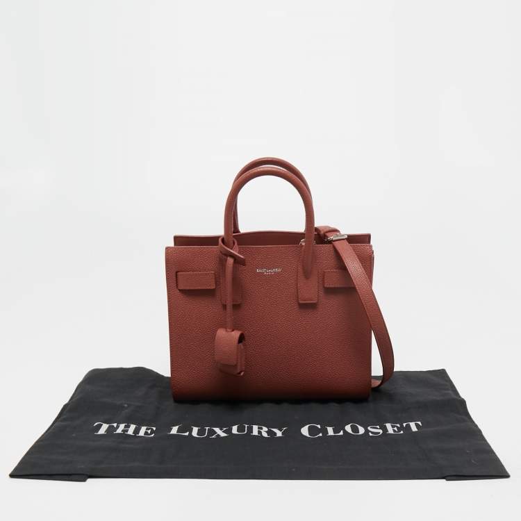 مملوكة مسبقًا Saint Laurent Mystic Rose Leather Nano Classic Sac De Jour Tote