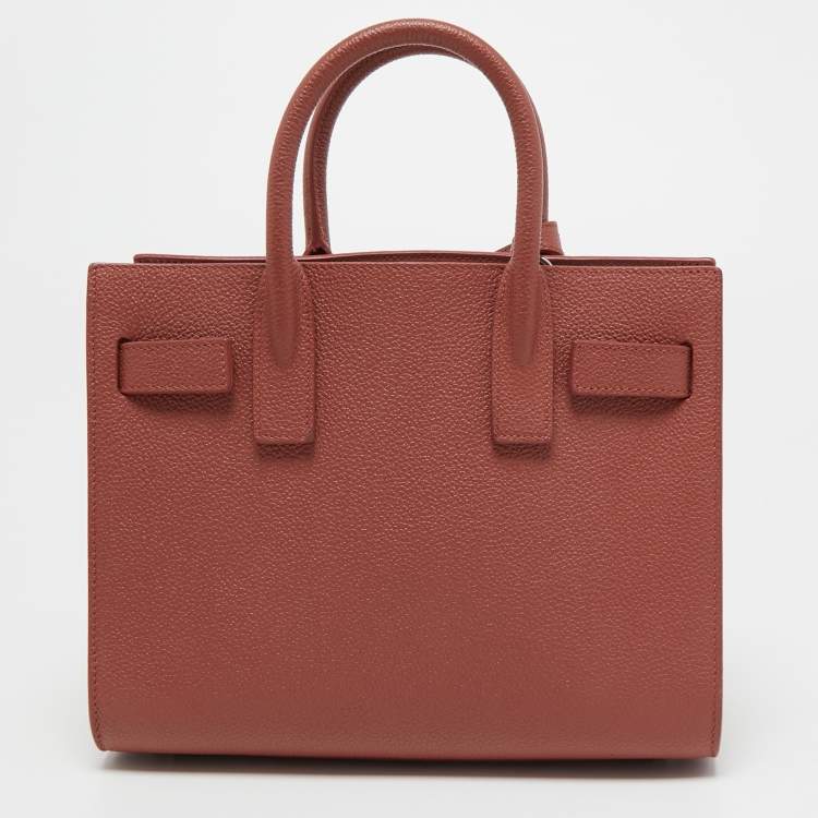 مملوكة مسبقًا Saint Laurent Mystic Rose Leather Nano Classic Sac De Jour Tote