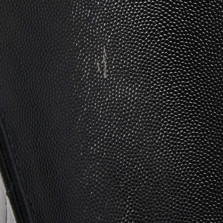 Pre Owned Saint Laurent Black Matelasse Leather Large Cassandre Flap Shoulder Bag