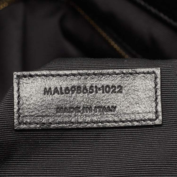 Pre Owned Saint Laurent Black Matelassé Leather Maxi Icare Shopper Tote