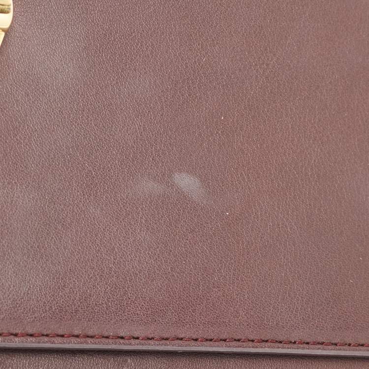 Pre Owned Saint Laurent Burgundy Leather Y-Ligne Clutch