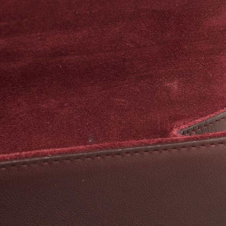 Pre Owned Saint Laurent Burgundy Leather Y-Ligne Clutch