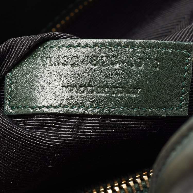 Pre Owned Saint Laurent Dark Green Leather Small Classic Sac De Jour Tote