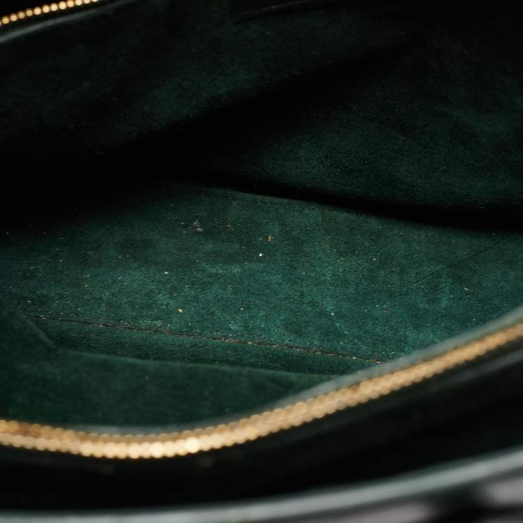 Pre Owned Saint Laurent Dark Green Leather Small Classic Sac De Jour Tote