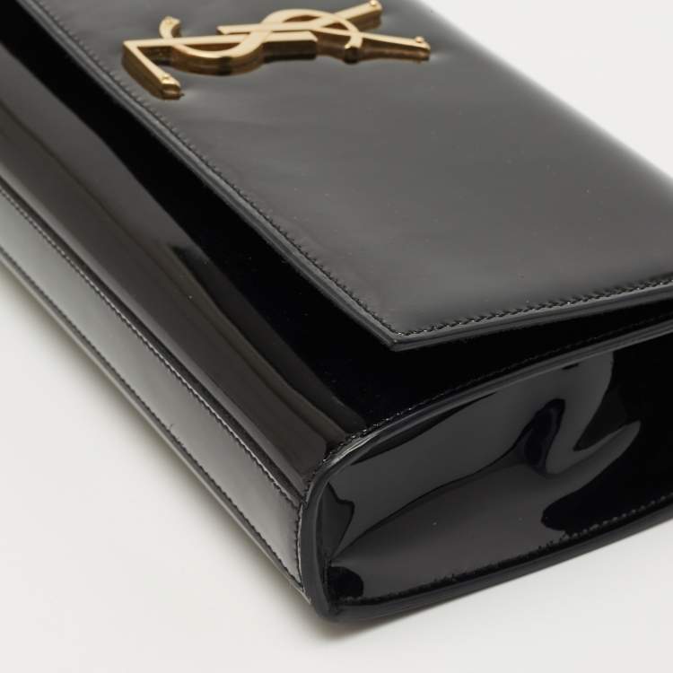 Pre Owned Saint Laurent Black Patent Leather Kate Clutch