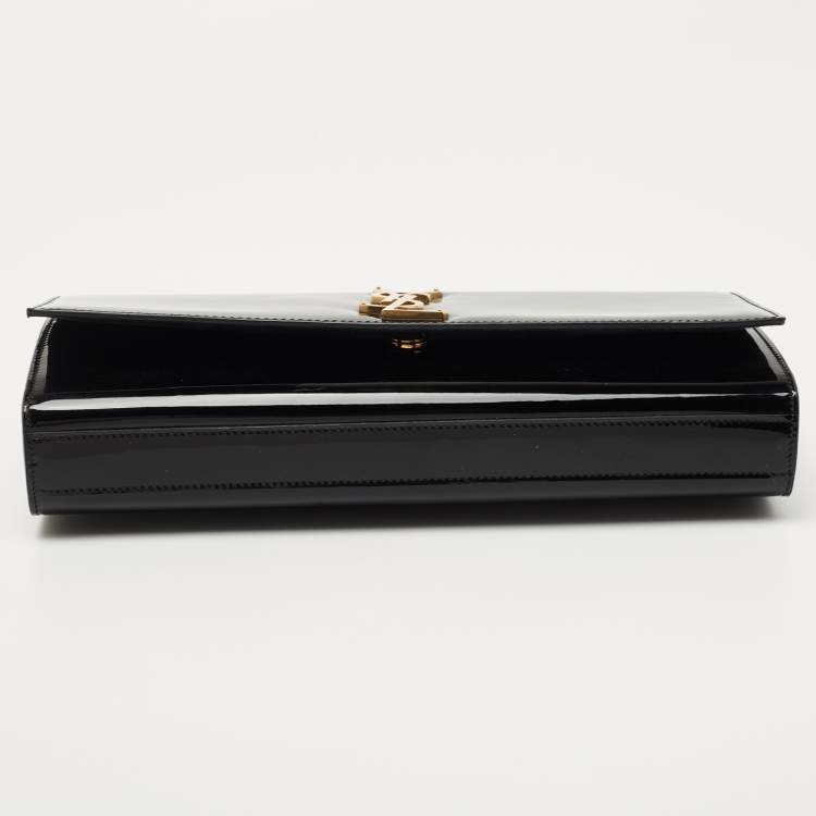 Pre Owned Saint Laurent Black Patent Leather Kate Clutch
