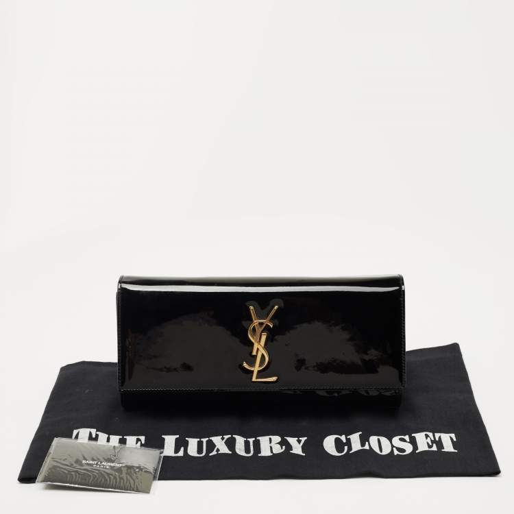 Pre Owned Saint Laurent Black Patent Leather Kate Clutch
